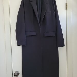Forever 21 Extra Long Black Lined Blazer Coat Large